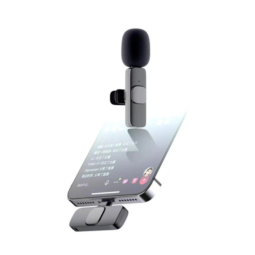 Microfon lavaliera wireless, cu receptor tip Lightning, Bluetooth 5.0, autonomie 1-3 ore [2]