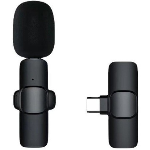 Microfon lavaliera wireless, model cu receptor Type C, Bluetooth 5.0, autonomie 1-3 ore [1]