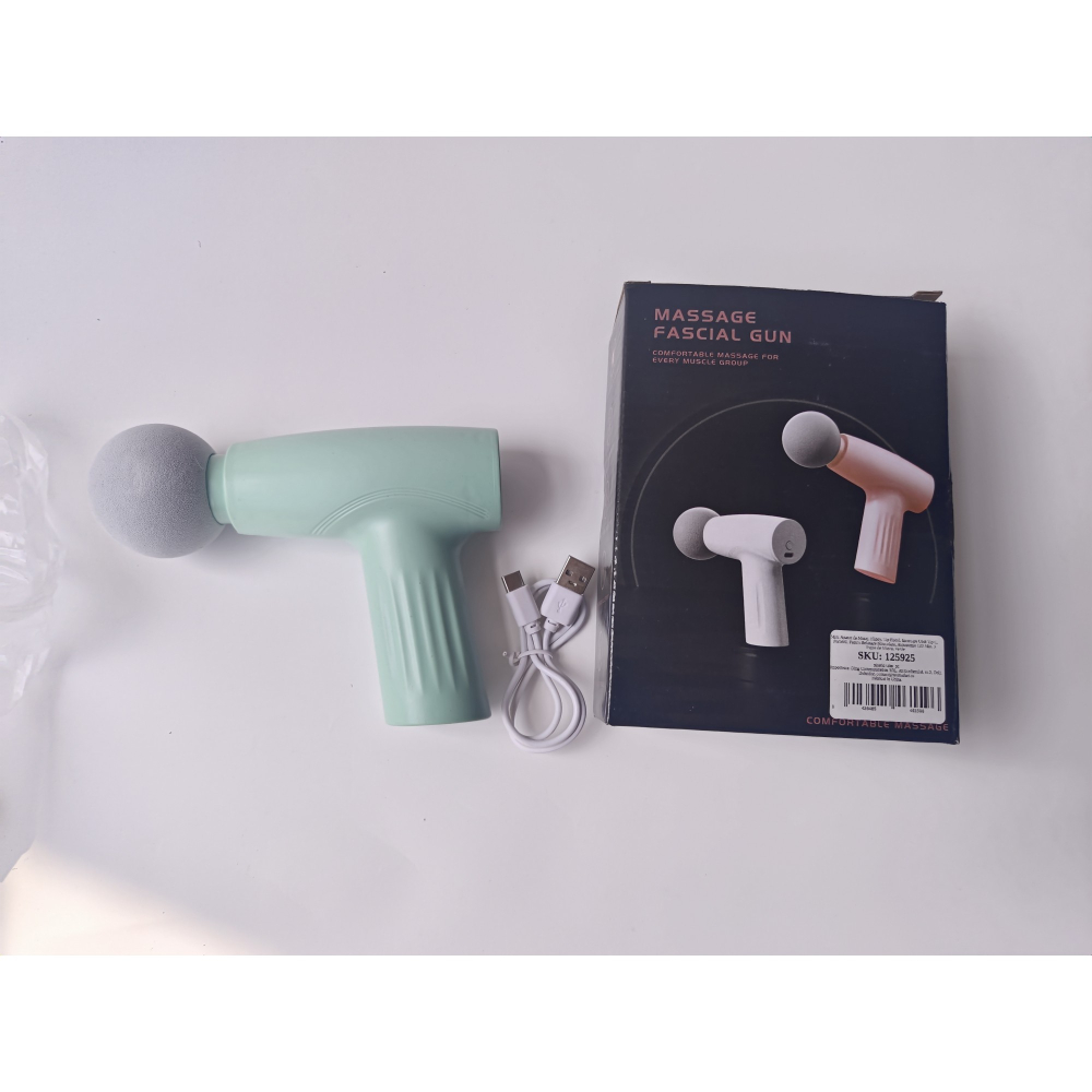 Mini aparat de masaj tip pistol, portabil, incarcare USB Tip C, 3 trepte de viteza, verde [2]