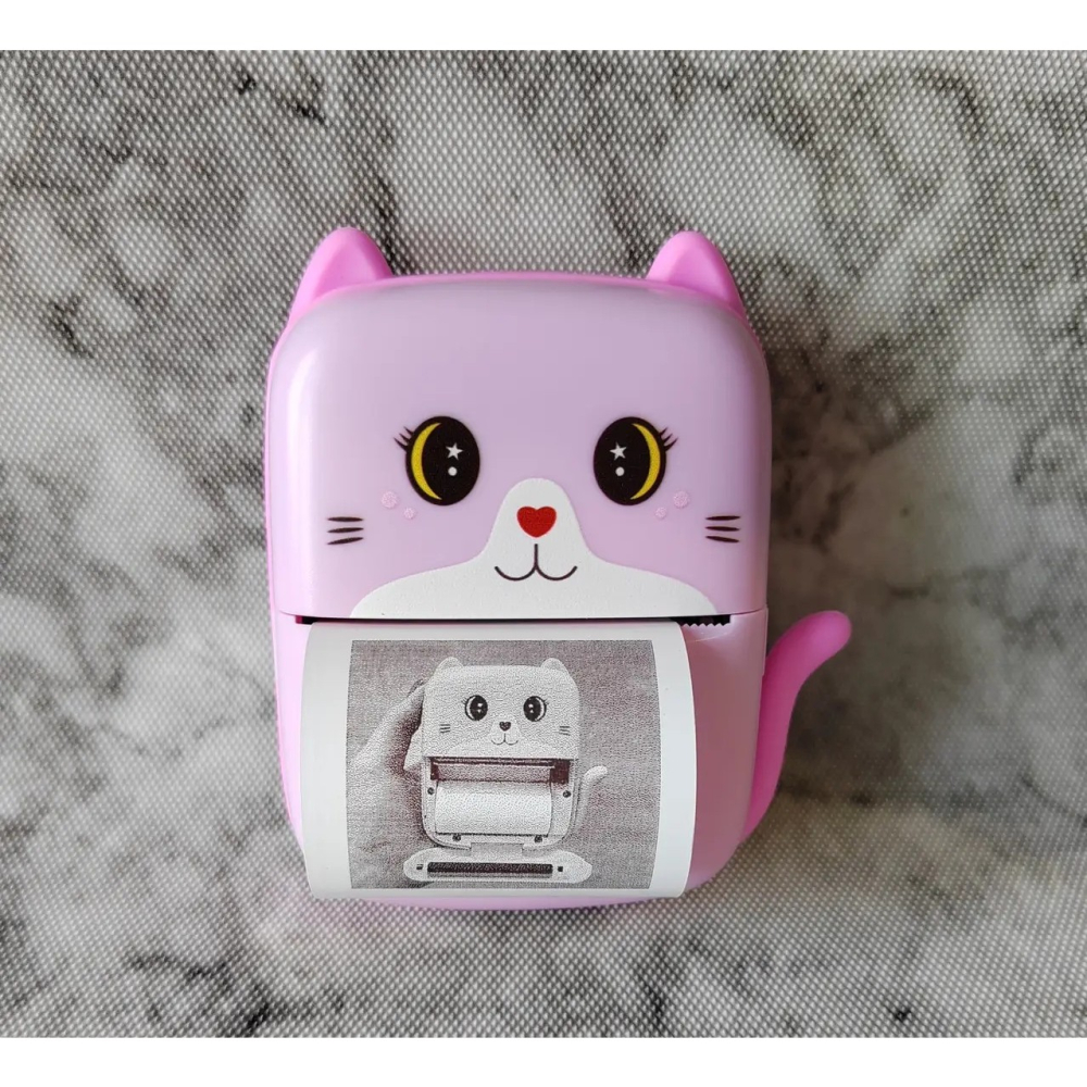 Mini imprimanta foto portabila, model Pisicuta, print alb-negru, incarcare USB [6]