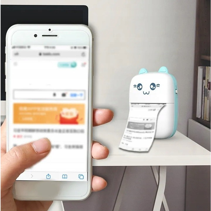 Mini imprimanta foto portabila, model ursulet, incarcare USB, Bluetooth, 12 x 9 x 5 cm [5]