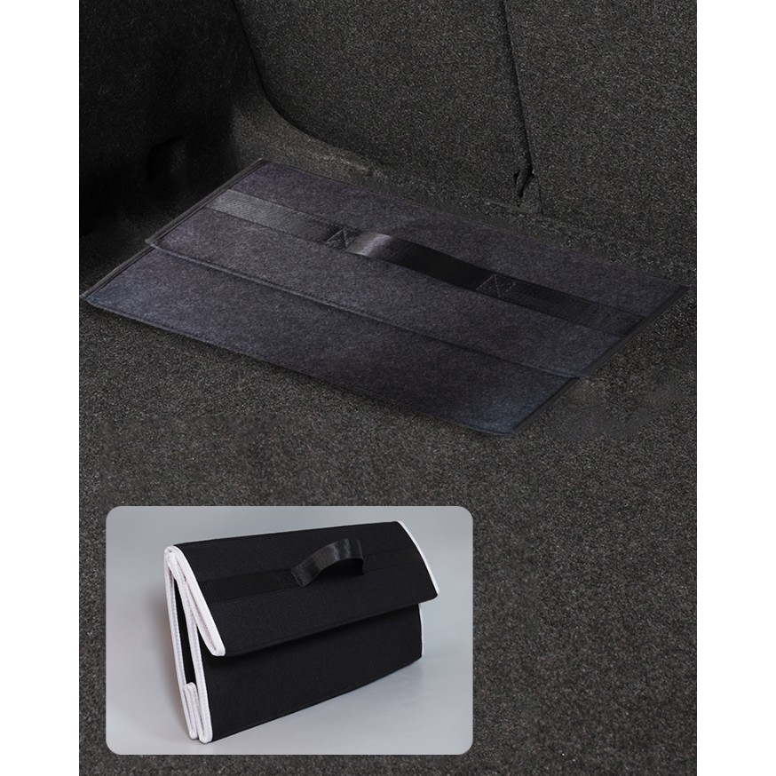 Organizator portbagaj auto pliabil, cutie depozitare multifunctionala, material textil non woven, 50 x 17 x 24 cm, gri [4]