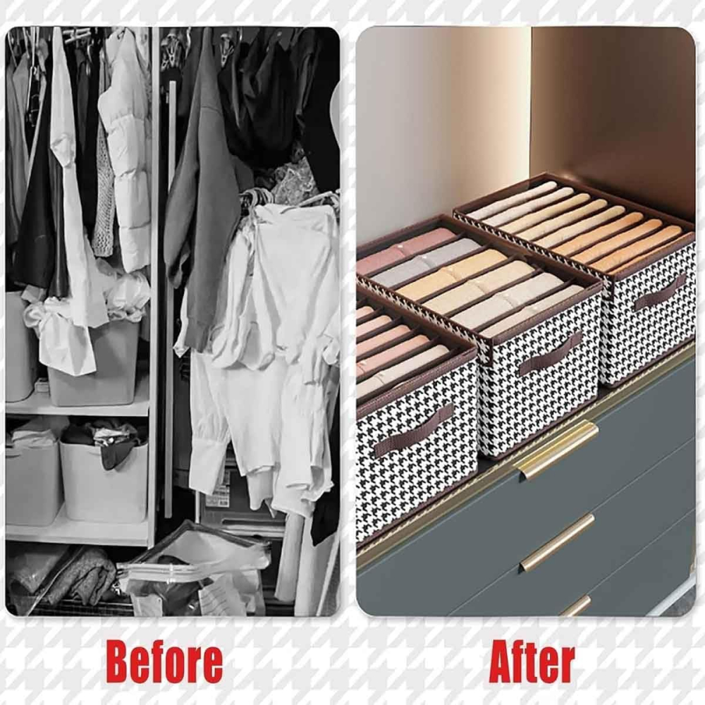 pachet 2+1 cutie depozitare textila cu capac 9 compartimente [5]