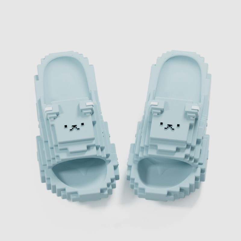 Papuci casual unisex, model pixelat, din spuma EVA usoara, marime 36-37, albastru deschis [2]