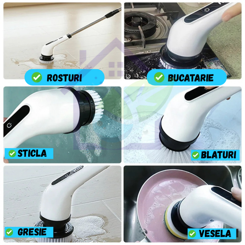 Perie electrica rotativa curatenie 9 capete 450 RPM [3]
