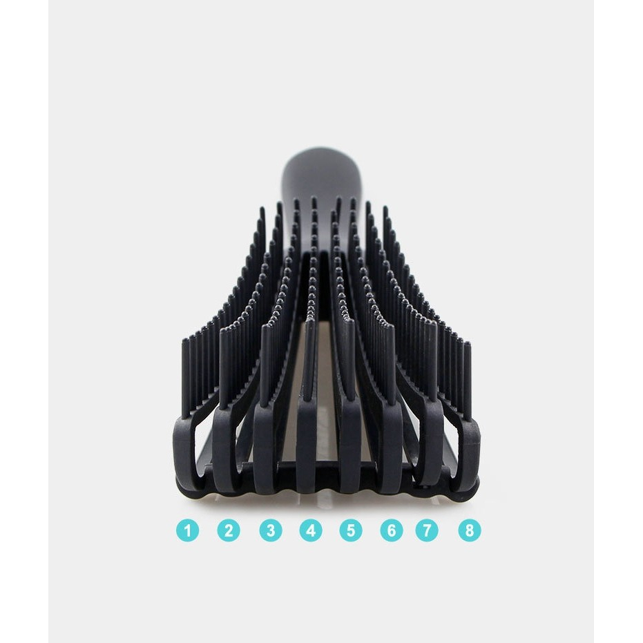 Perie flexibila pentru descurcat par cret, 8 brate mobile, din TPE, negru [6]