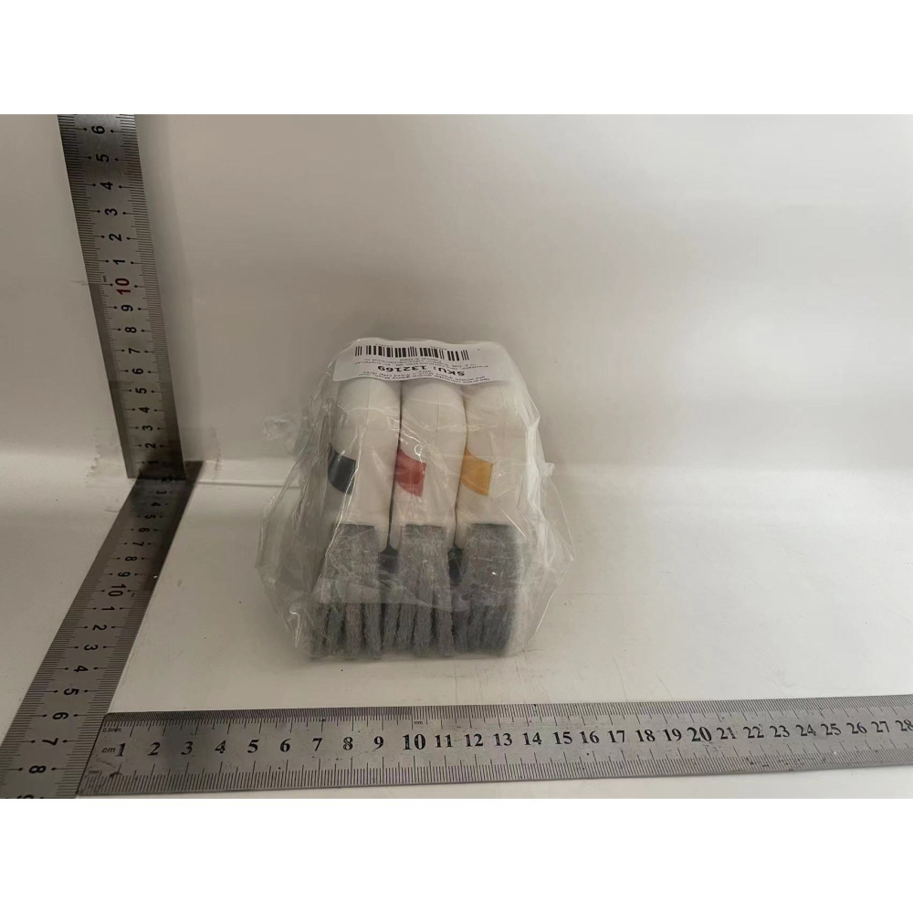 Perii de curatat 2 in 1, set 3 bucati, pentru canale si colturi, plastic alb [5]