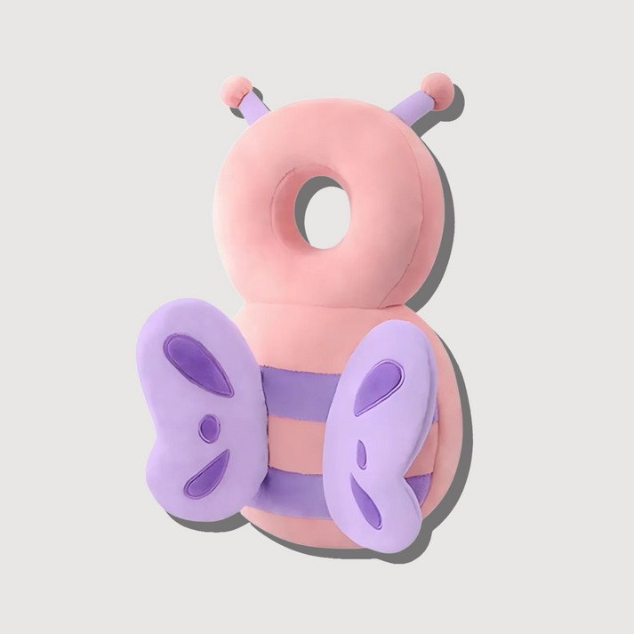 perna rucsac protectie cap bebelusi tetiera fluturas plus roz [2]