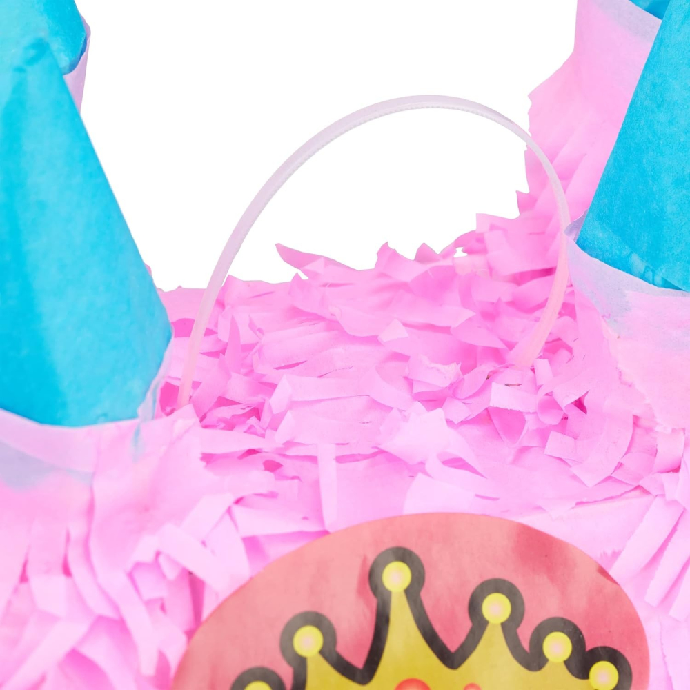 Pinata castel printesa, model petrecere copii, hartie creponata si carton, 40x37x15 cm [6]