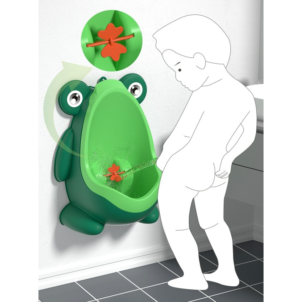 pisoar baieti forma broasca verde montare perete [4]