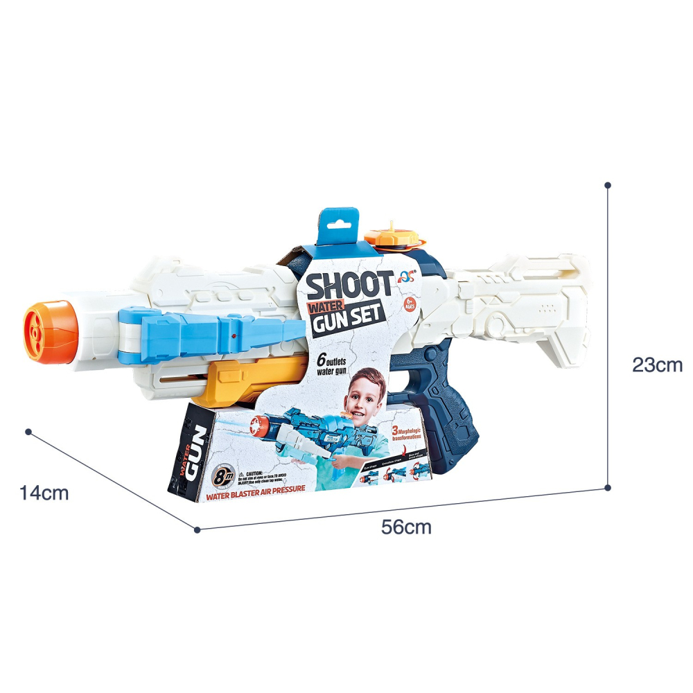 Pistol cu apa, 4 moduri de stropire, rezervor 700 ml, plastic alb [3]