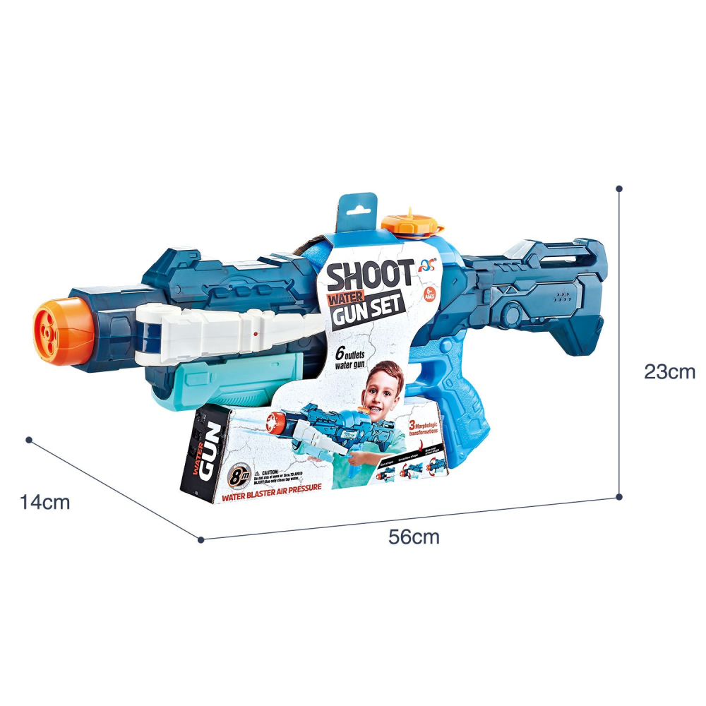 Pistol cu apa, 4 moduri de stropire, rezervor 700 ml, plastic albastru [4]