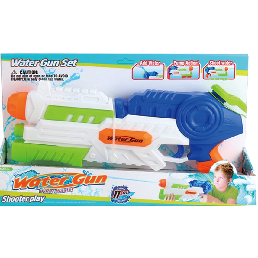 Pistol cu apa pentru copii, rezervor mare, plastic, albastru multicolor [2]
