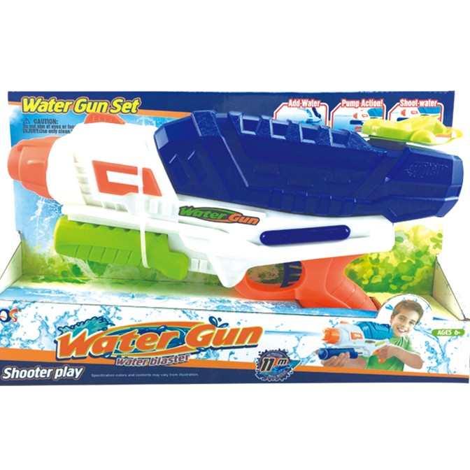 Pistol cu apa pentru copii, rezervor mare, plastic, albastru multicolor [4]