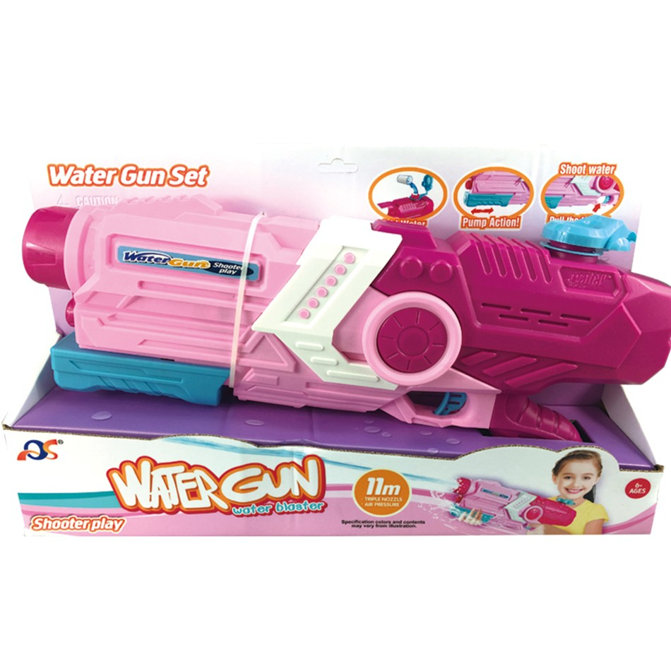 Pistol cu apa pentru copii, rezervor mare, plastic, roz [2]