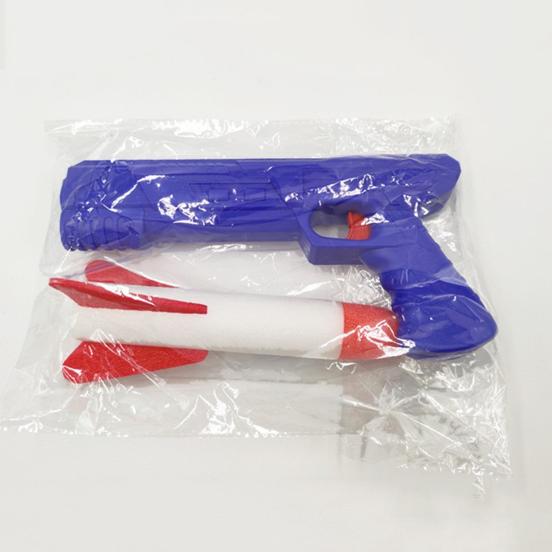 Pistol de jucarie cu lansator de racheta, lumina LED, plastic si polistiren, 3+ ani [4]