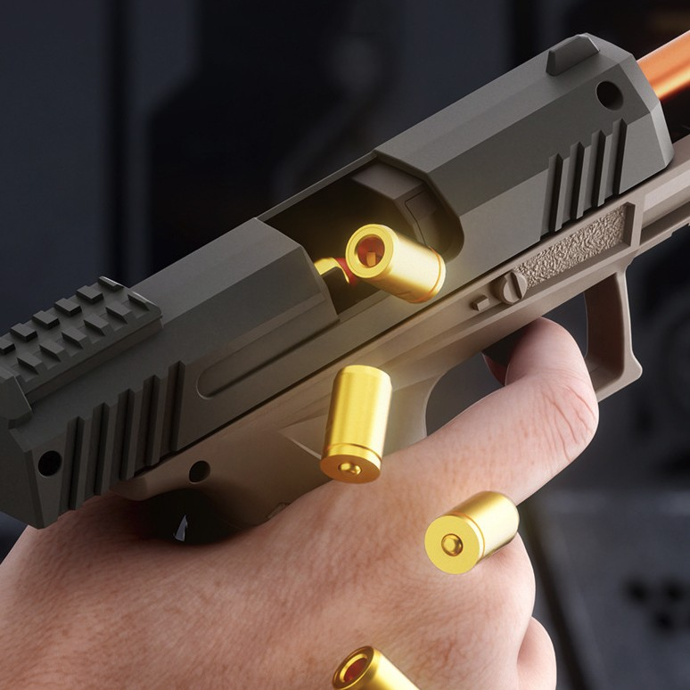 Pistol de jucarie GX4 XL, mecanism ejectie cartuse, proiectile spuma, plastic robust [3]