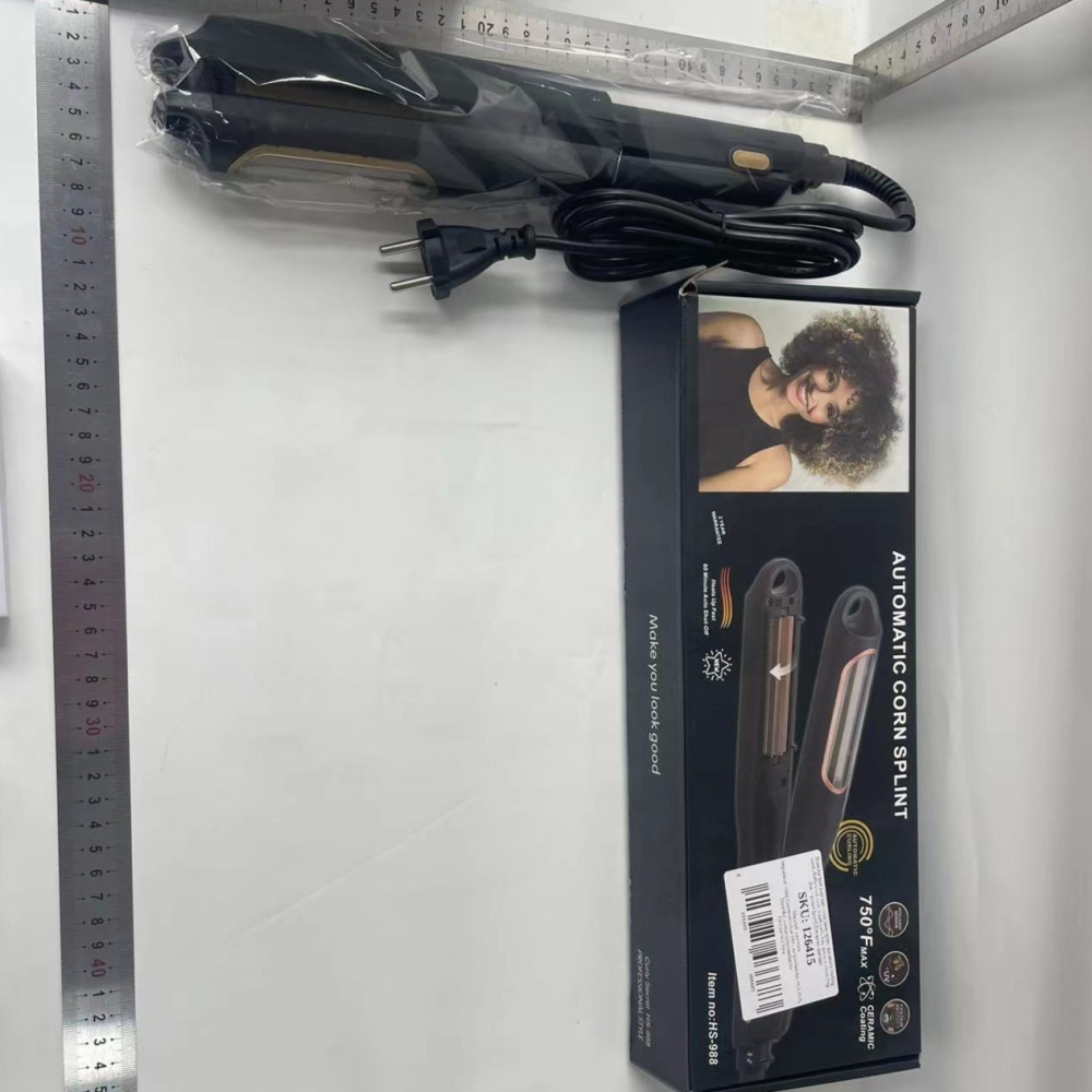 Placa pentru ondularea parului, model cu placi ceramice, doua setari temperatura, negru [9]