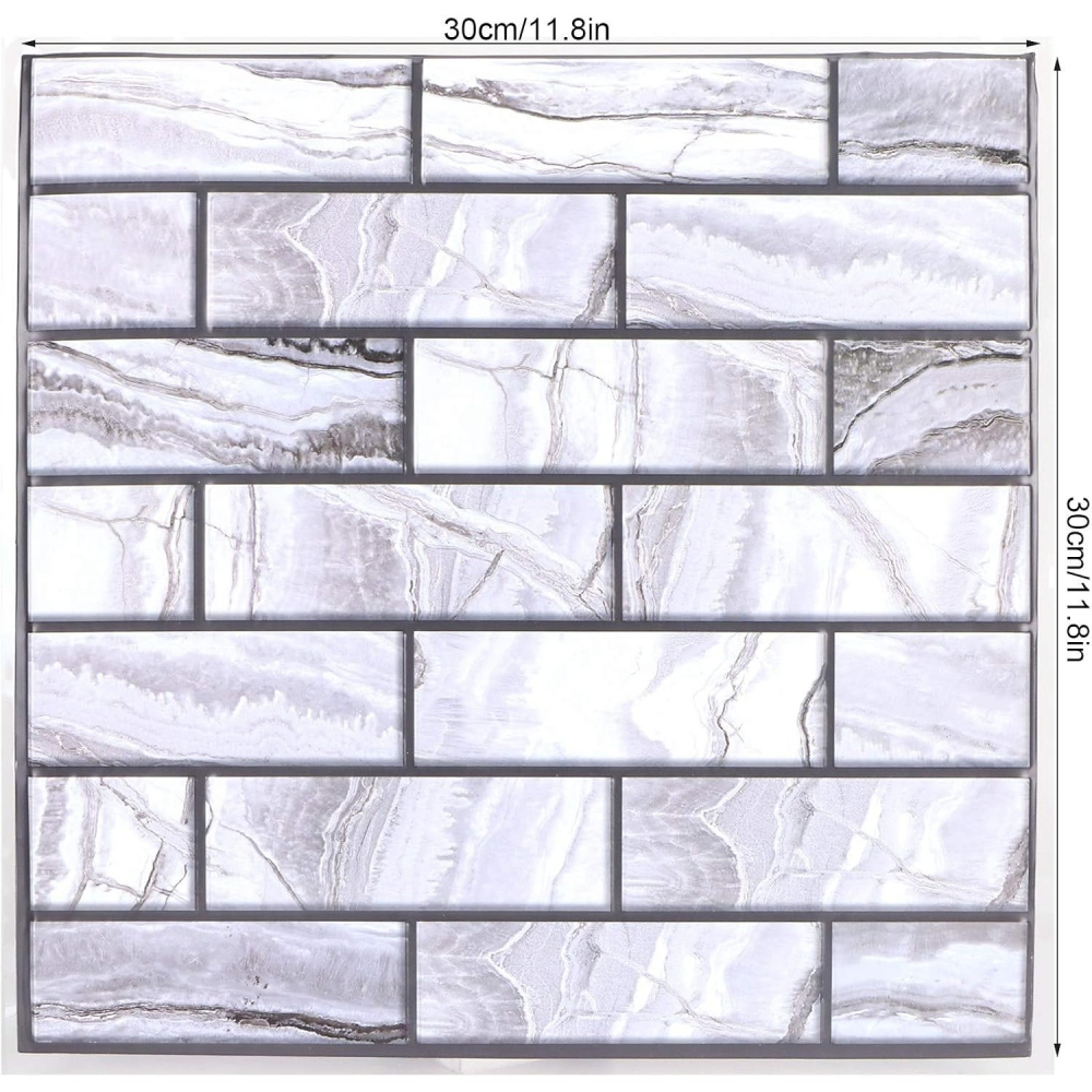 placi tapet autocolant 3D model marmura gri [4]