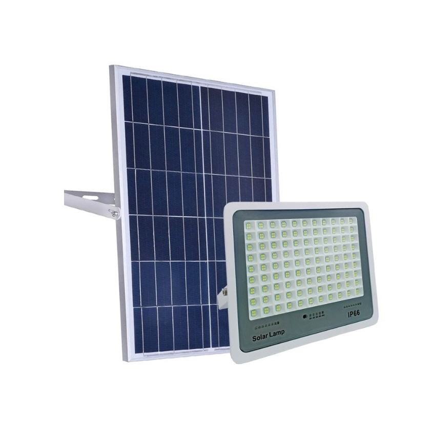 Proiector LED cu panou solar, 600 LED-uri, 300W, senzor lumina, IP67, negru [6]
