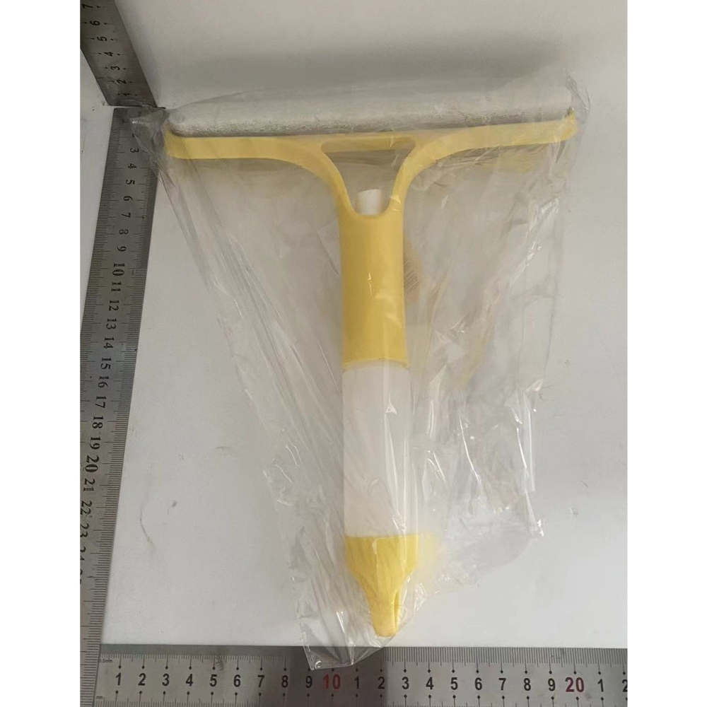 Racleta de curatare multifunctionala 3 in 1, cu pulverizator, silicon si burete, 21.5x25.7 cm, galben [2]