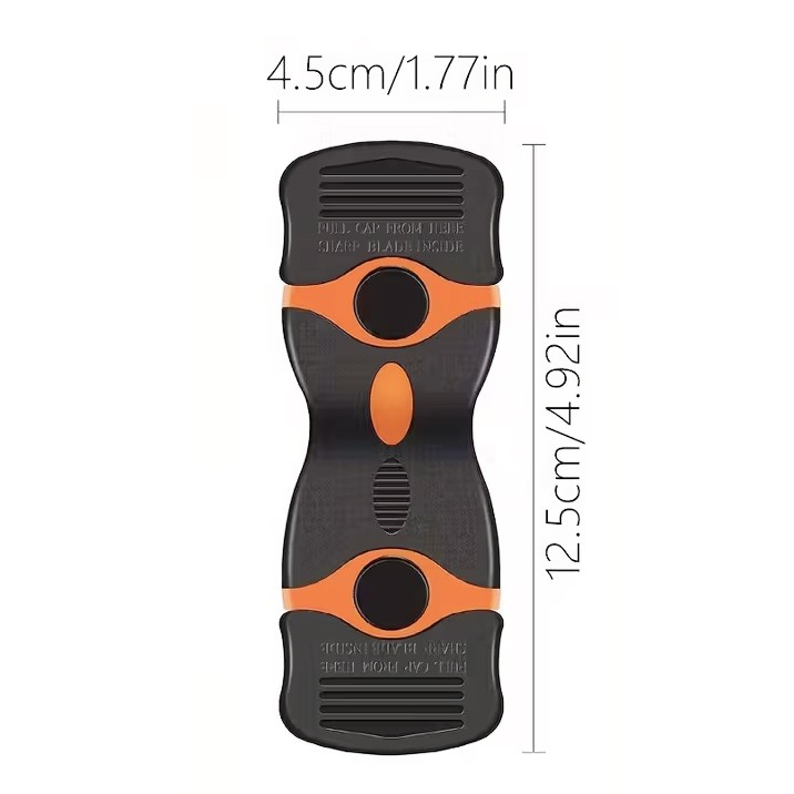 Racleta multifunctionala pentru curatare, cu maner ergonomic, set cu lame interschimbabile, portocaliu [3]