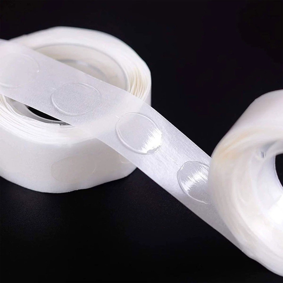 Rola dublu-adeziva pentru lipit baloane, 100 buline transparente, diametru 1.2 cm [2]