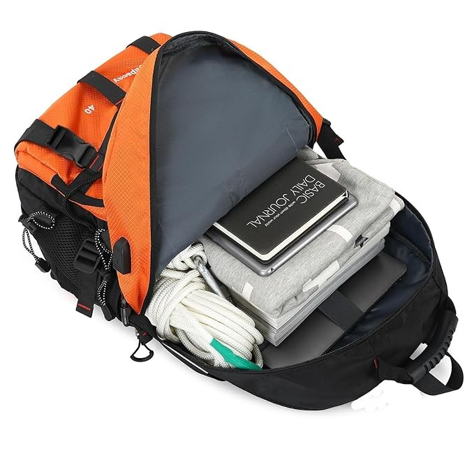 Rucsac multifunctional de alpinism, capacitate 36-55 L, impermeabil, cu slot USB, bretele reglabile [3]