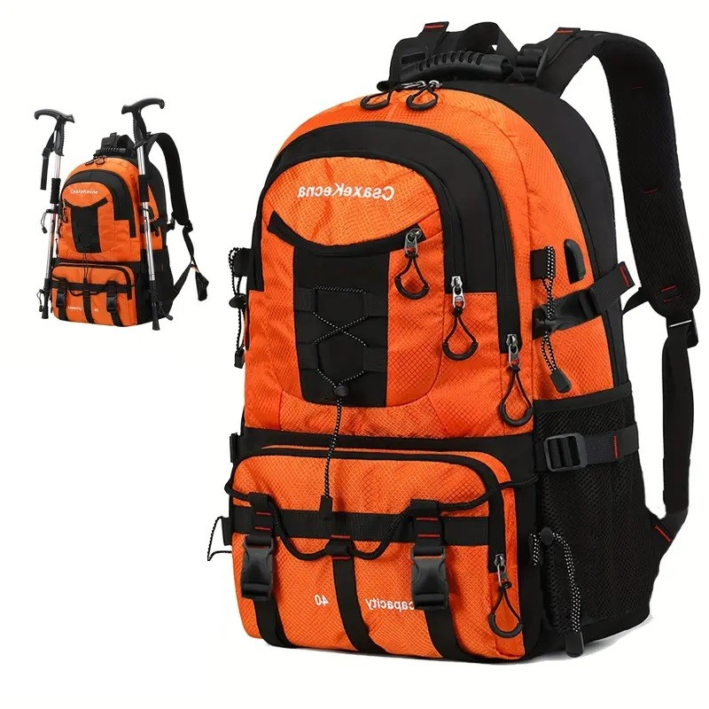 Rucsac multifunctional de alpinism, capacitate 36-55 L, impermeabil, cu slot USB, bretele reglabile [5]