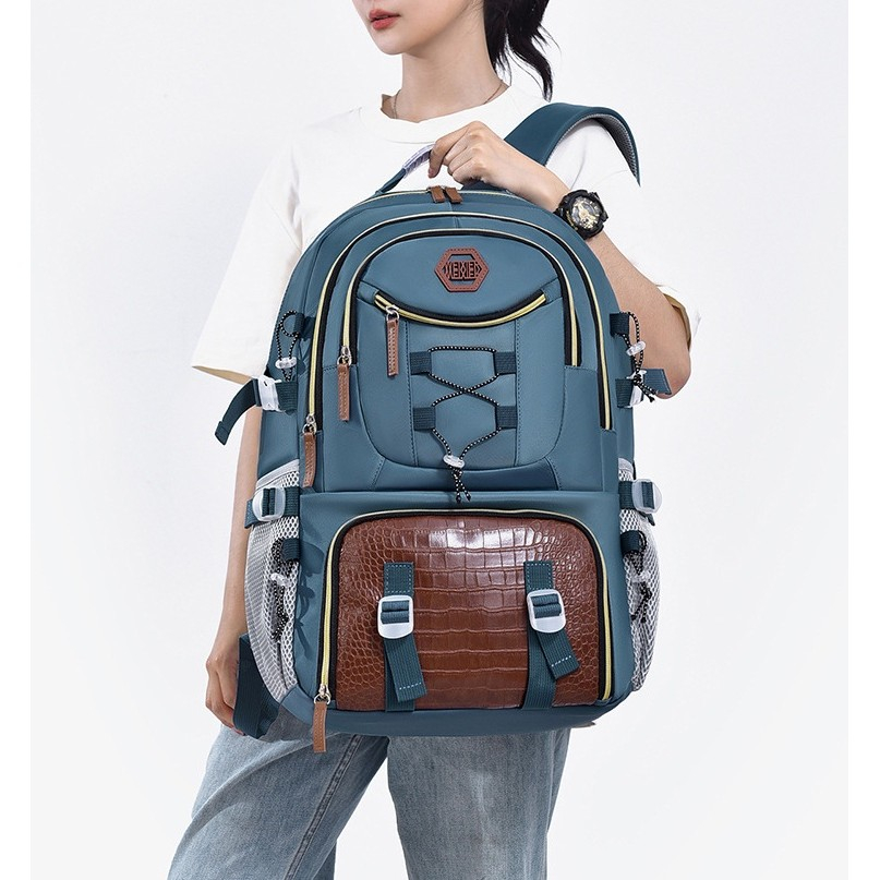 Rucsac multifunctional pentru calatorie, alpinism si drumetii, panza Oxford, 34x16x52 cm, albastru marin [2]