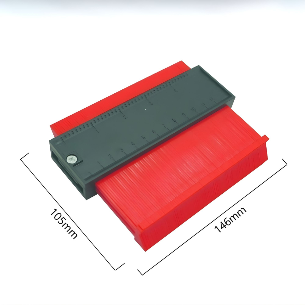 Sablon masurare contur, cu rigla integrata, plastic rezistent, 14.6 x 10.5 cm [3]