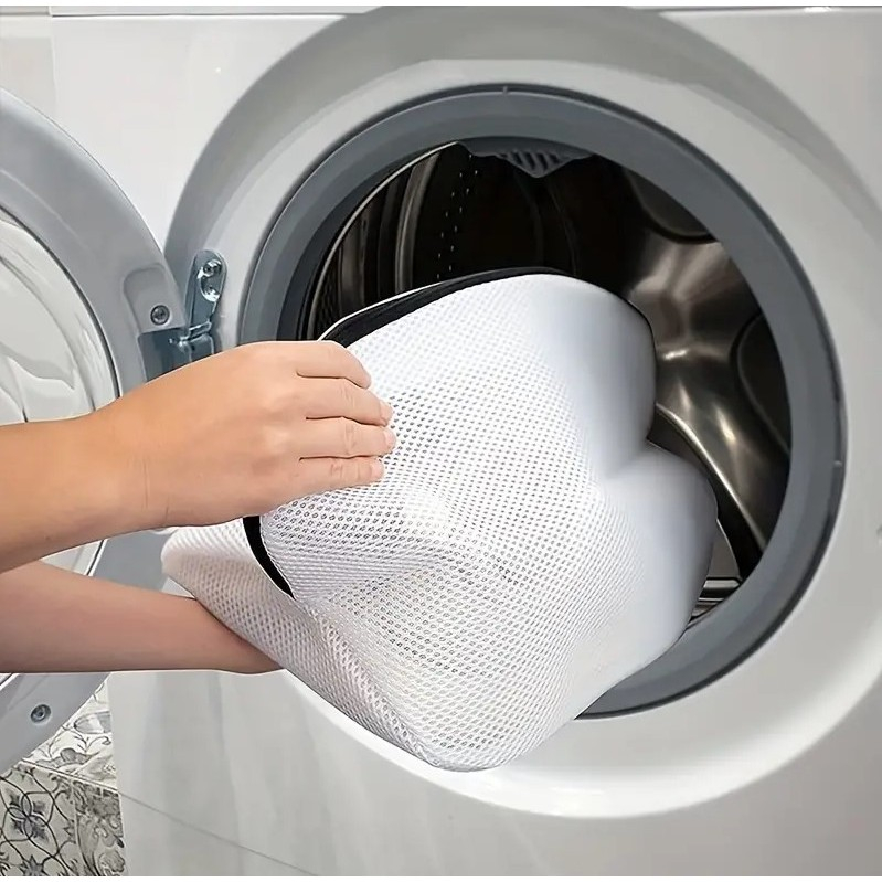 Sac pentru spalare si uscare incaltaminte, compatibil masina de spalat, material rezistent, 42x24x24 cm, alb [4]