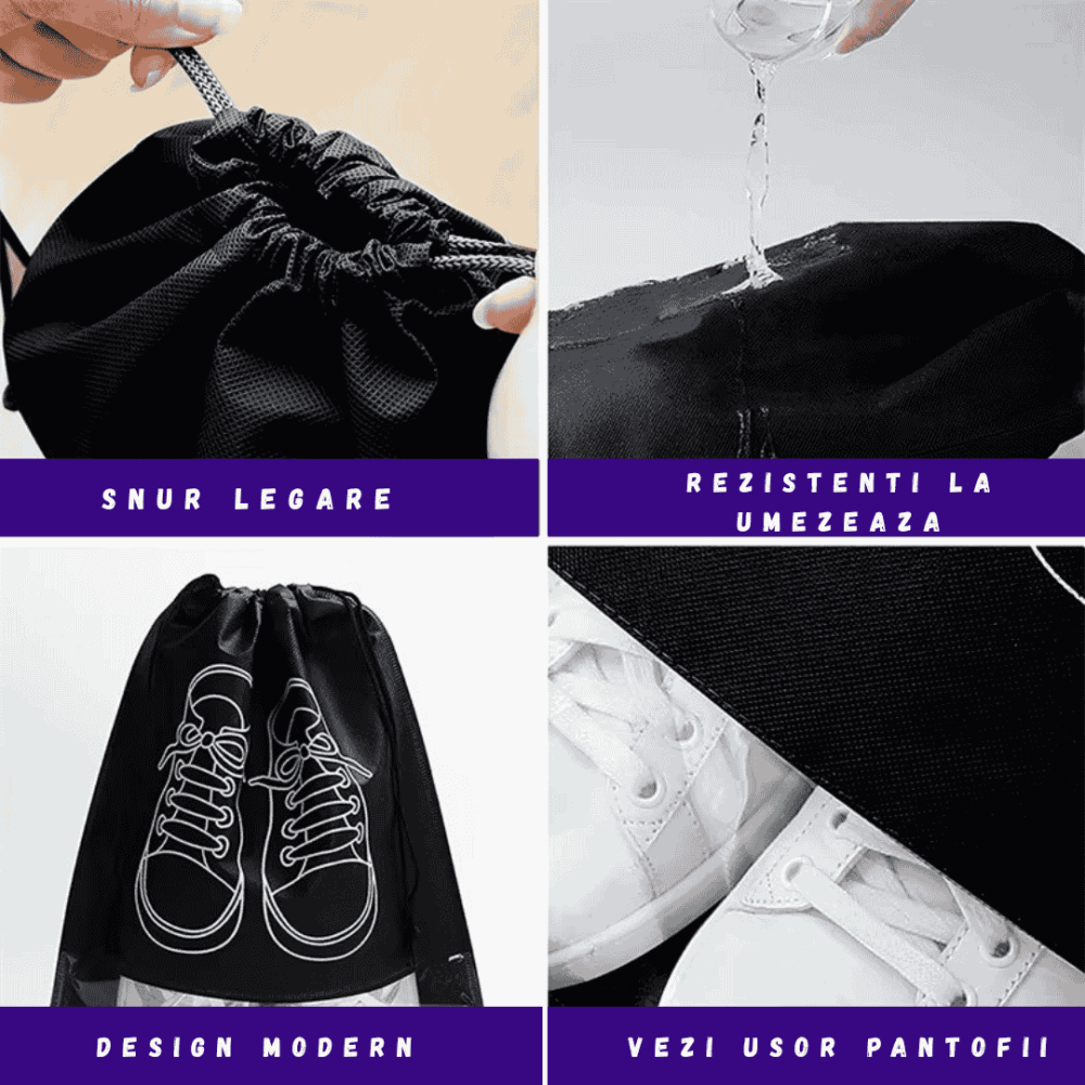 Saculeti protectie incaltaminte, protectie praf, fereastra, ideali pentru stocare si calatorie, pachet 8buc [2]