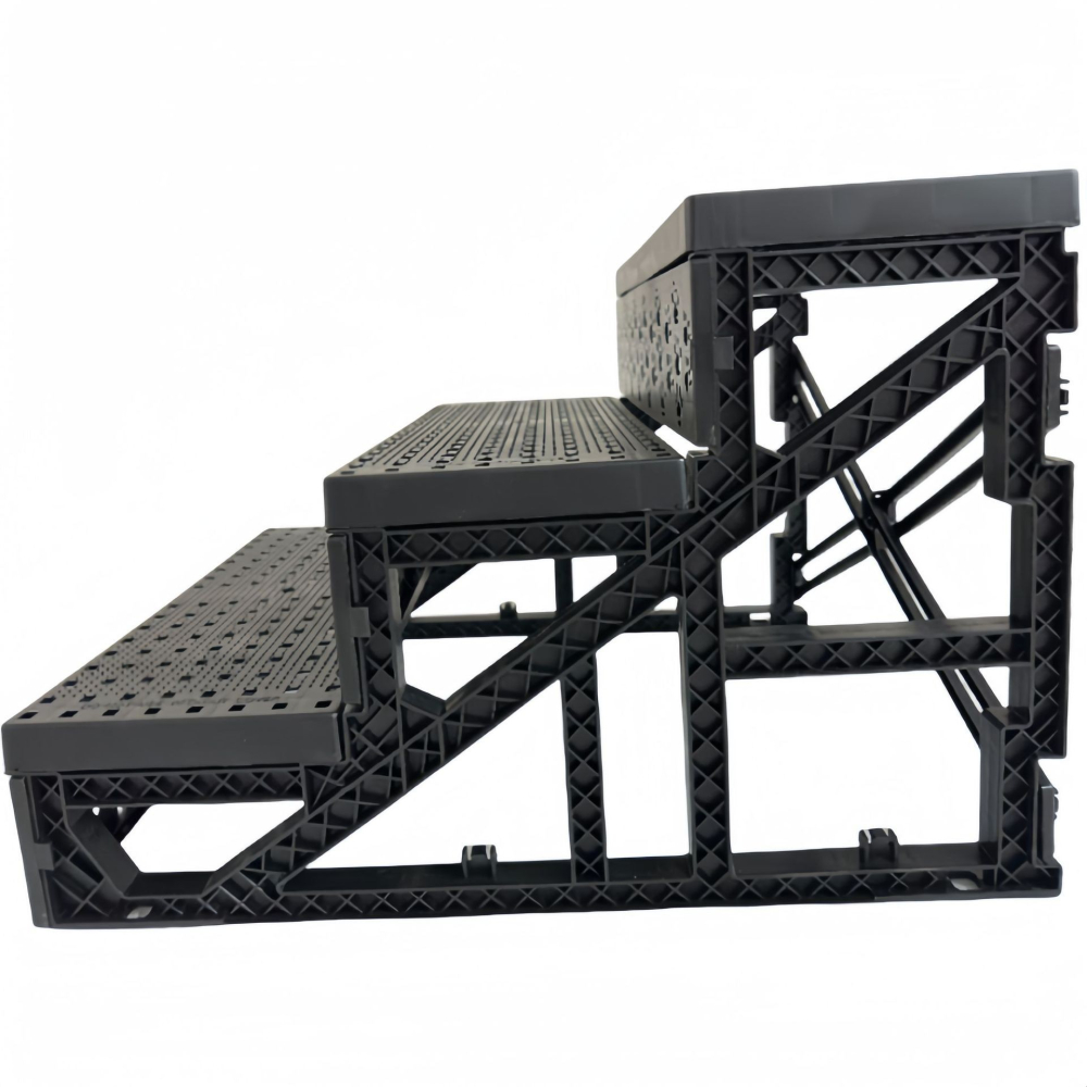 Scara pentru animale de companie, 3 trepte detasabile, material PP si plus, gri [3]