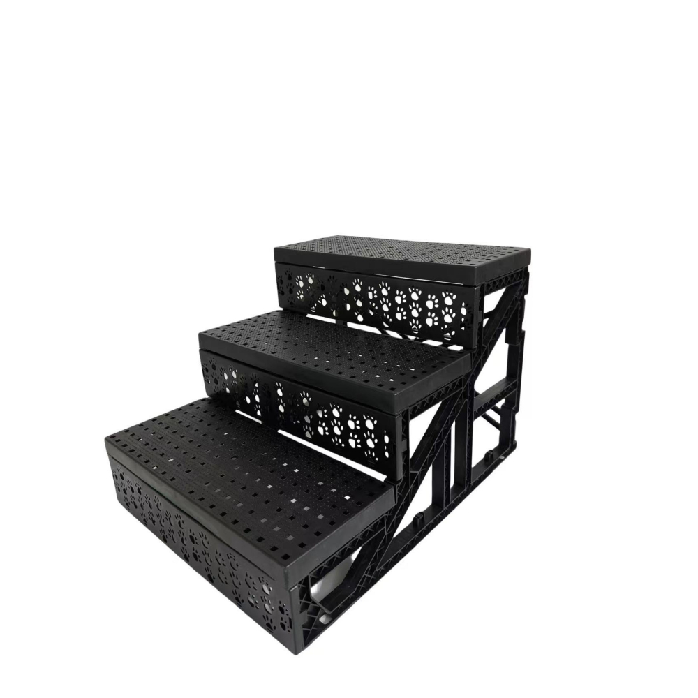 Scara pentru animale de companie, 3 trepte detasabile, material PP si plus, gri [2]