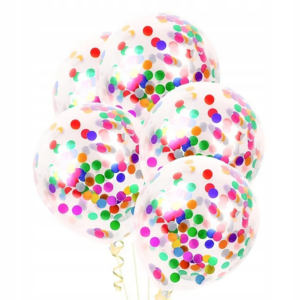 Set 10 baloane din latex, model Party Confetti, multicolore, 30 cm [1]