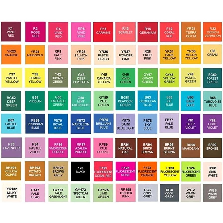 set 100 markere duble alcool culori numerotate geanta impermeabila [3]