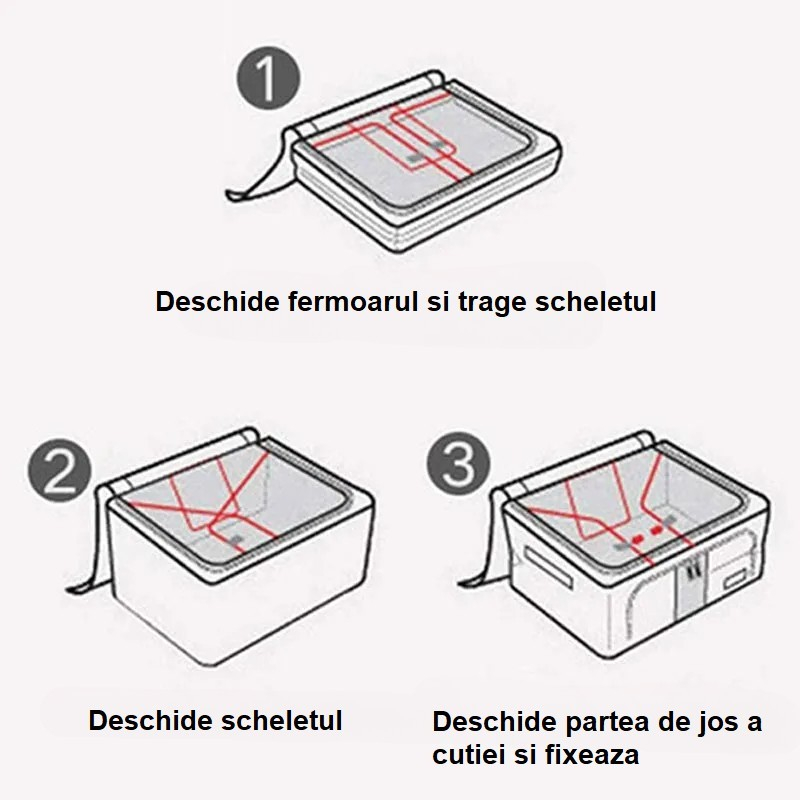 cutie de depozitare pliabila 66 l albastru marin cu buline [8]