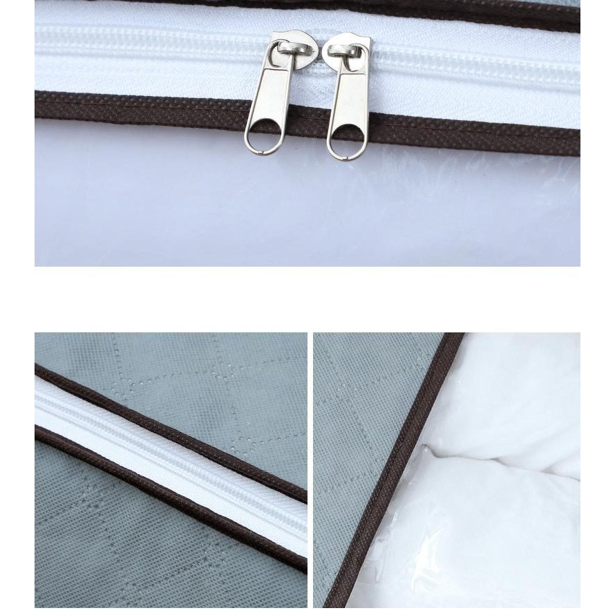 husa depozitare pliabila gri cu fermoar bidirectional si fereastra transparenta [9]