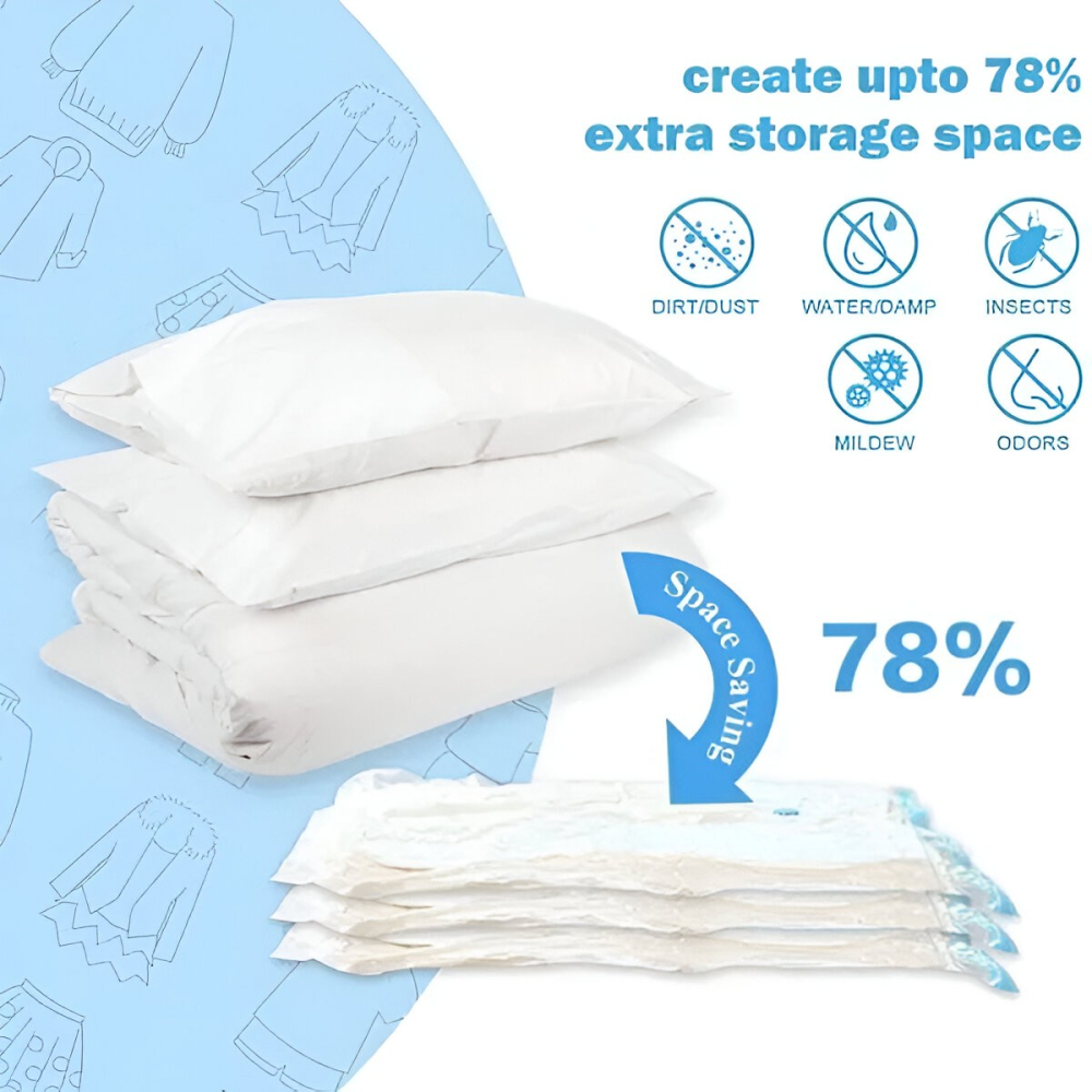 set 3 saci vidat haine cu pompa manuala transparent [3]