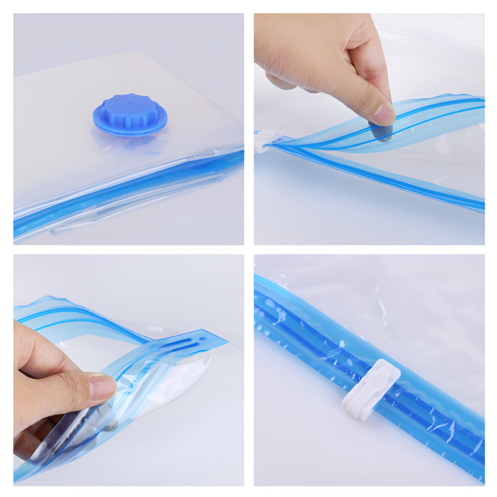 set 3 saci vidat haine cu pompa manuala transparent [6]