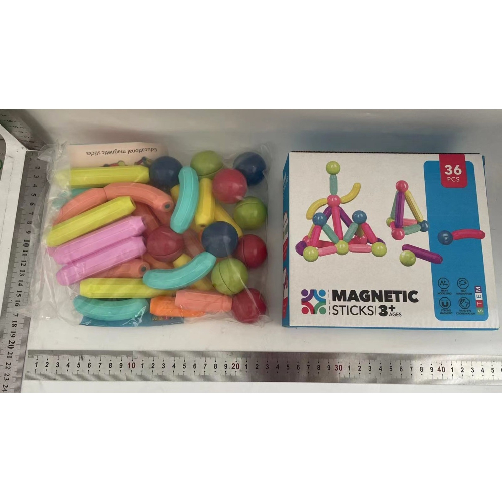 Set 36 piese magnetice pentru constructie, plastic ABS, multicolor [2]