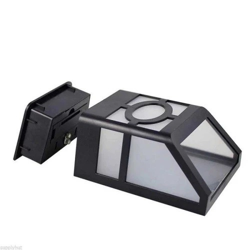 Set 4 lampi solare LED pentru gradina, model geometric, alb rece, negru/alb [8]