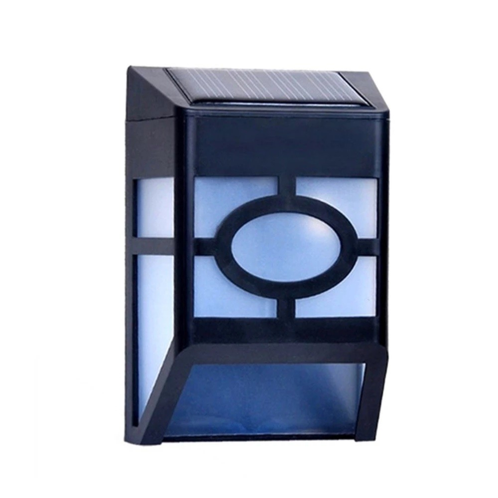 Set 4 lampi solare LED pentru gradina, model geometric, alb rece, negru/alb [3]