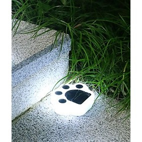 Set 4 lampi solare LED pentru gradina, model laba de urs, alimentare solara, carcasa ABS negru/alb [11]