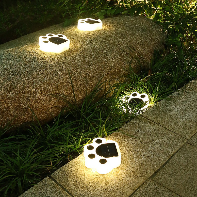 Set 4 lampi solare LED pentru gradina, model laba de urs, lumina calda, montare in pamant [12]