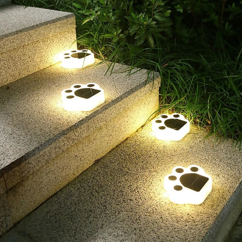 Set 4 lampi solare LED pentru gradina, model laba de urs, lumina calda, montare in pamant [10]