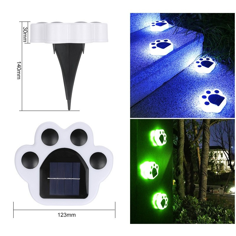 Set 4 lampi solare LED pentru gradina, model Laba de Urs, multicolor, ABS lucios [7]