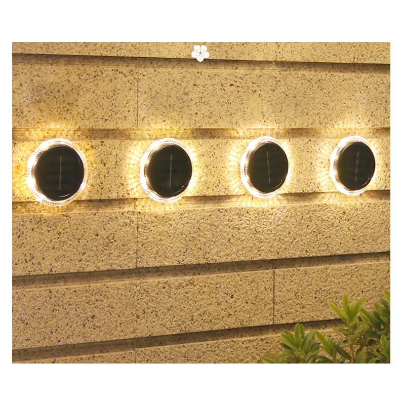 Set 4 lampi solare LED tip spot, 8 LED-uri, ABS si policarbonat, lumina alba calda [8]