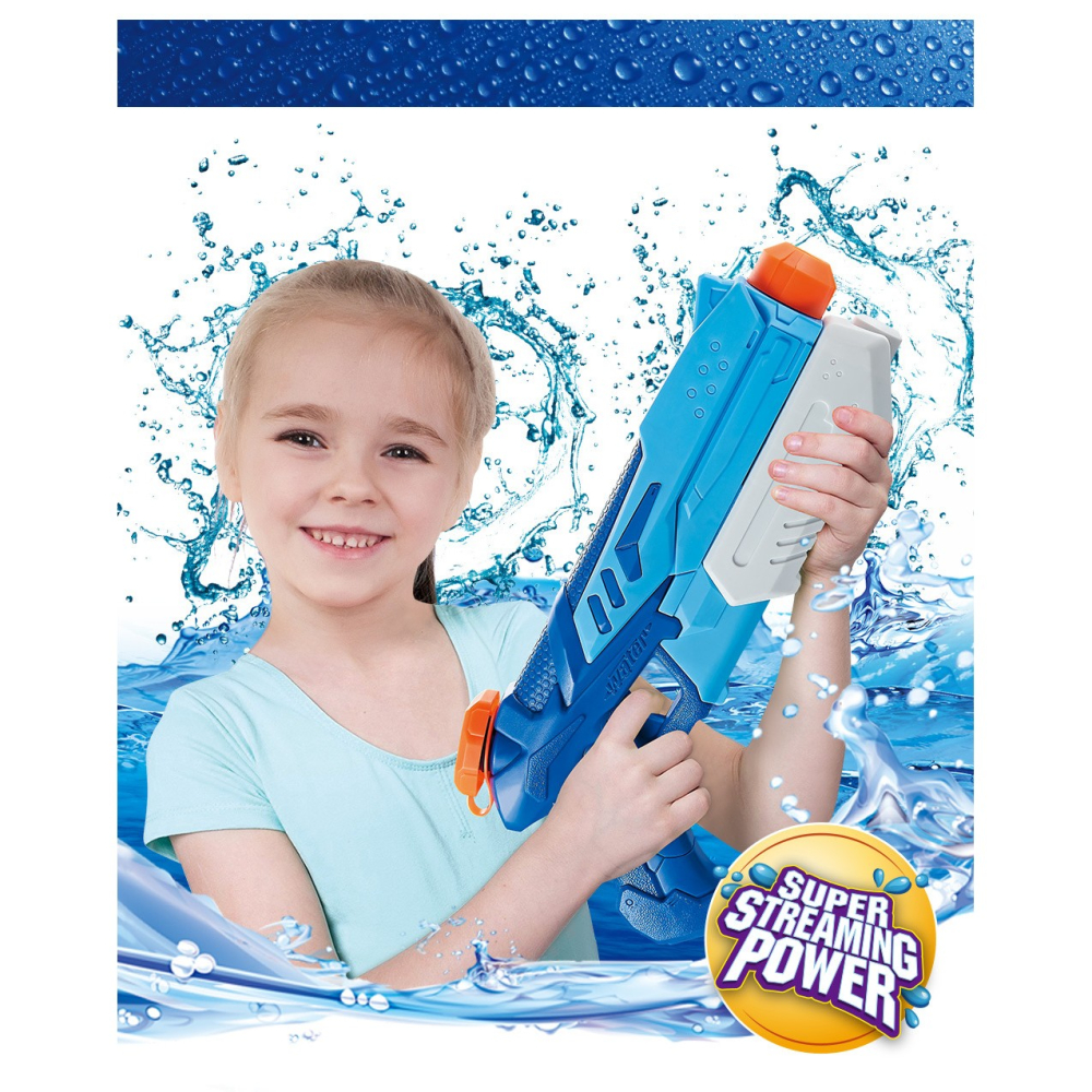 Set 4 pistoale cu apa pentru copii, capacitate 300 ml, culori albastru si roz, varsta 6 ani+ [6]